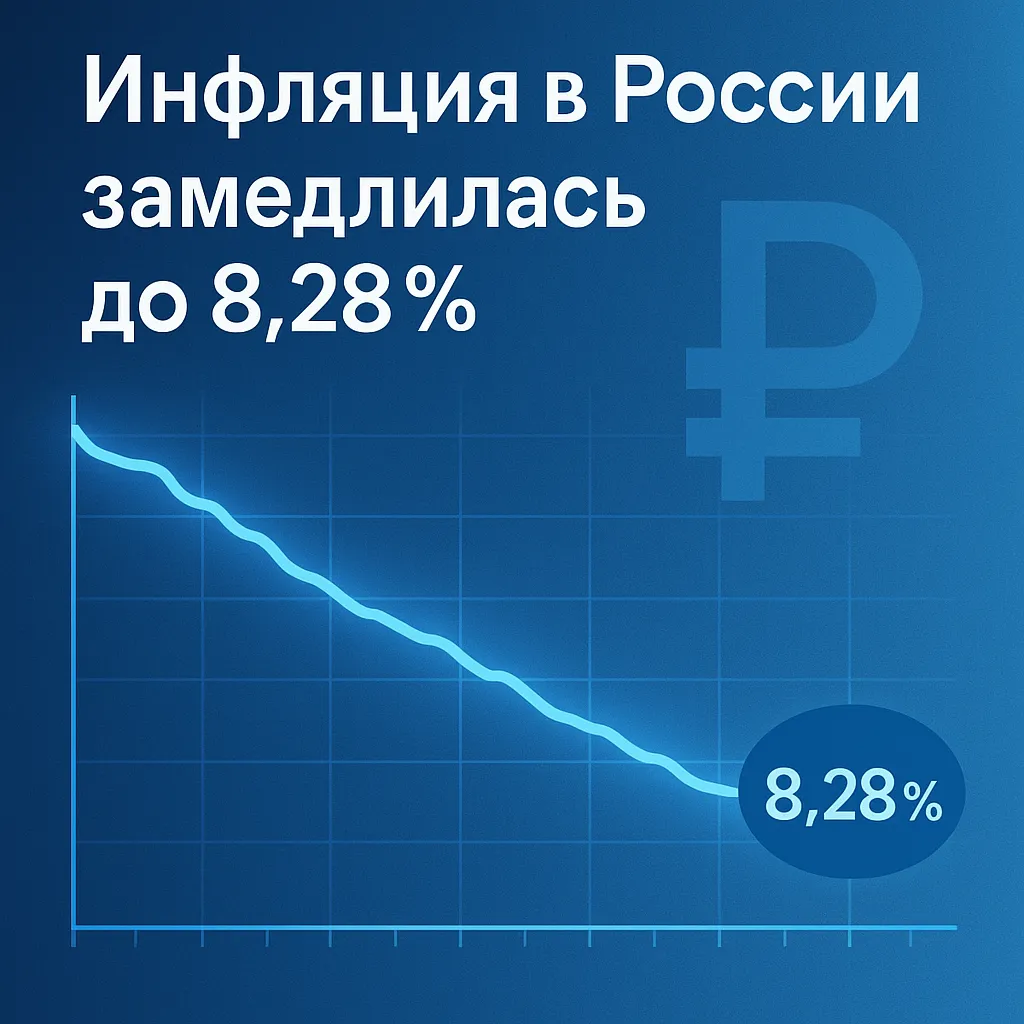 Инфляция в России замедлилась до 8,28%